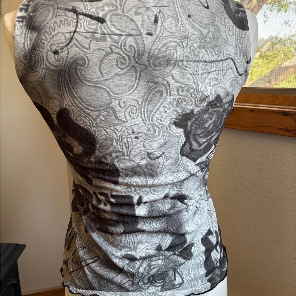Therapy Black and Gray Patterned Tank Top - Picture 2 of 4